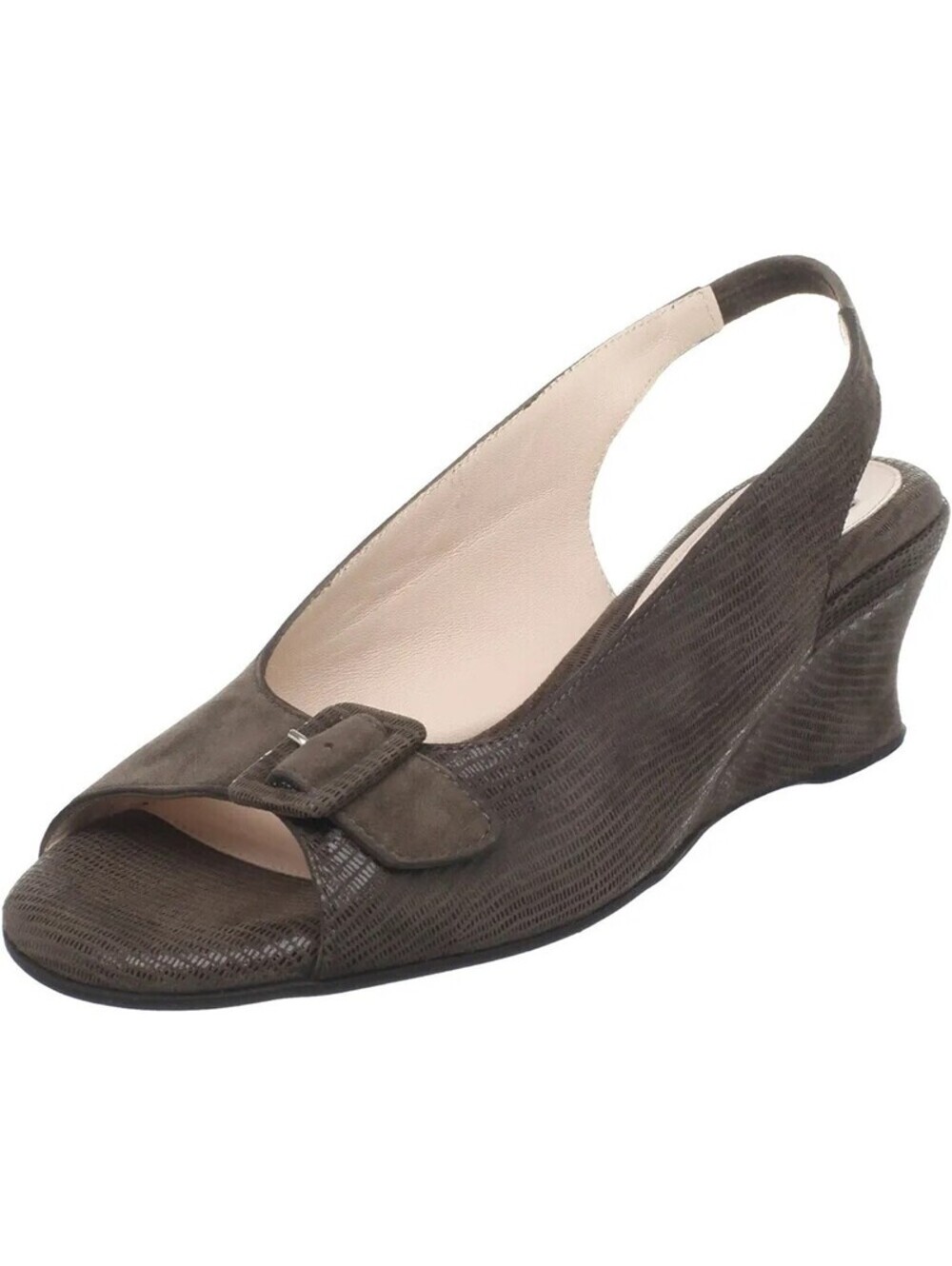 BeautiFeel Brown Sandals Wedge Heel Suede Leather Snake Skin Size EU 41/US 9.5